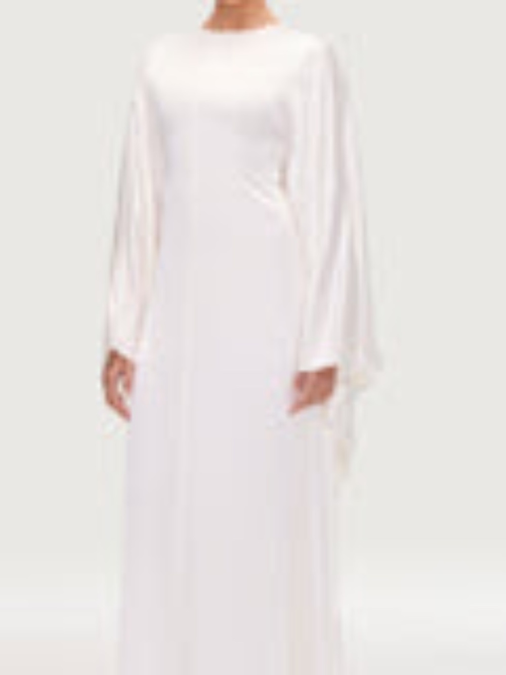 Nayla Silk Butterfly Inner Tie Abaya Dress - White